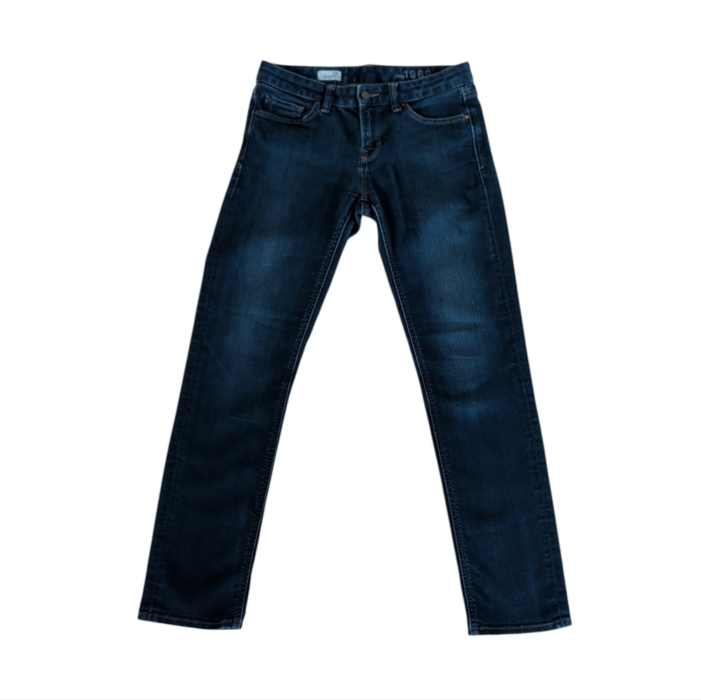 Gap 1969 Real Straight Leg Denim Jeans 28R Dark Wash Blue Pockets - Picture 3 of 16